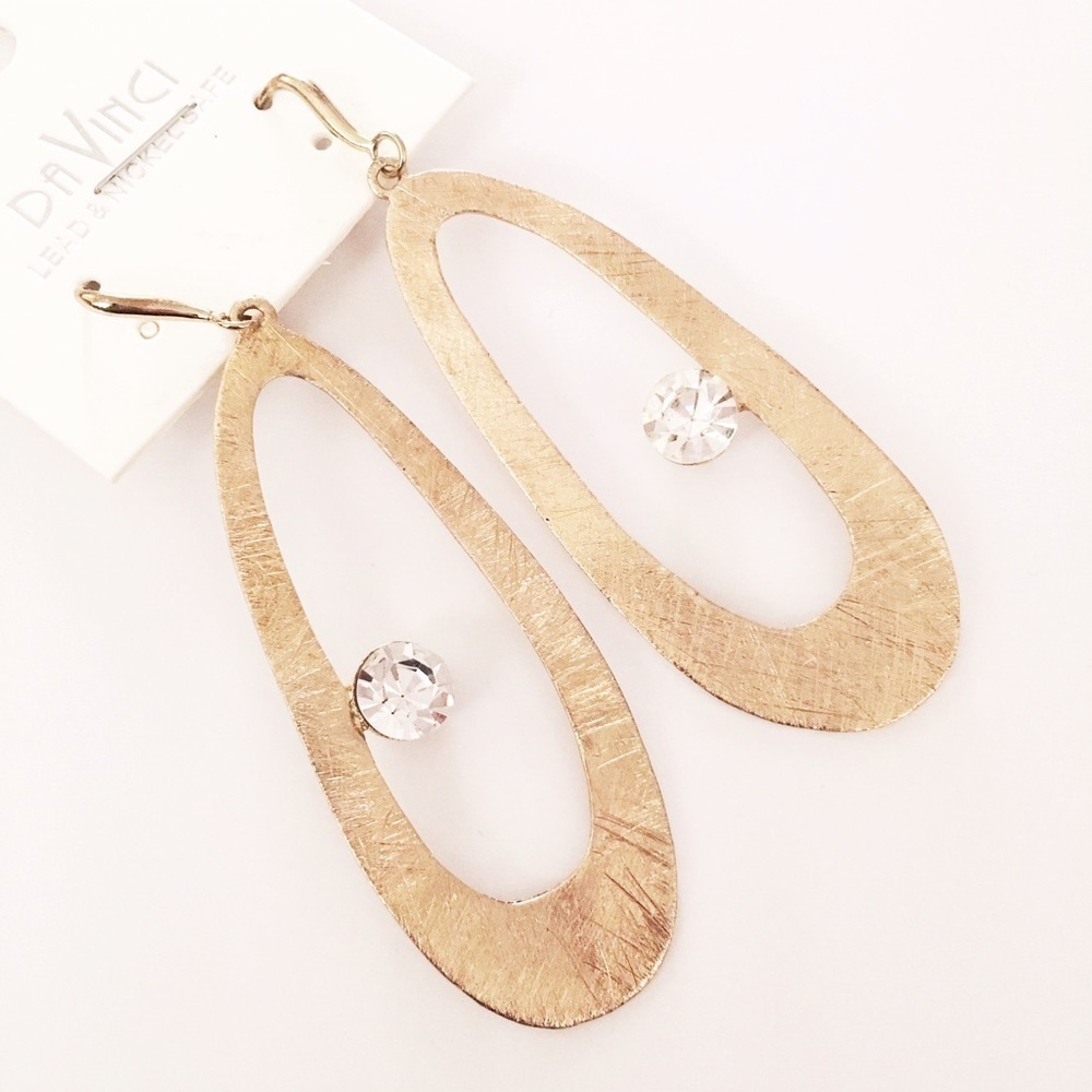 Brand New Gold Toned Circular Dangle Earrings